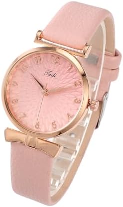 Top Plaza Ladies Classic Leather Analog Quartz Watch | Women Easy Read Arabic Numerals Watches Casual Dress Wrist Watch,Rose Gold Case