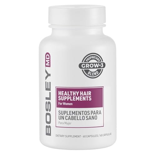 BosleyMD Women’s Healthy Hair Growth Supplements for Thicker, Fuller Hair– DHT-Blocking Botanicals with Biotin, Niacin, Zinc & L-Lysine – Rich in Vitamins & Minerals – 60 Capsules (2-Month Supply)