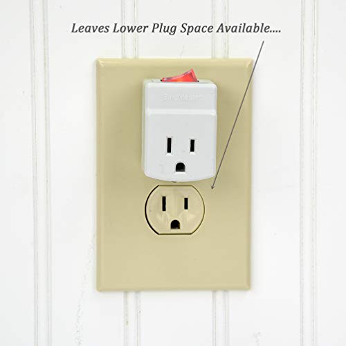 3 Prong Grounded Single Port Power Adapter with Indicator On/Off Switch (1 Pack)