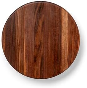 John Boos B Series Round Wooden Maple Cutting Board 12”x12” – 1.5” Thick, 12-lb Non-Reversible Butcher Block with Wood Bun Feet & Edge-Grain