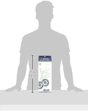 Drive Medical 10109 Rear Glide Walker Wheels, Gray, Replacement | Rear Glide Walker Wheels Provide Smooth, Controlled Movement for Everyday Walker Use