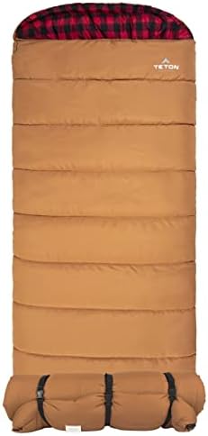 TETON Sports Deer Hunter Sleeping Bag, Warm and Comfortable Camping Sleeping Bag, Teton Tough Canvas Shell for Camping, Hunting, and Cold Weather