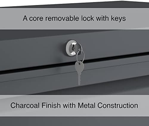 Lorell 3-Drawer Lateral File, 42 by 18-5/8 by 40-1/4-Inch, Charcoal