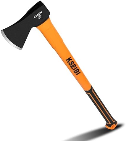 KSEIBI Wood Axe, Small Outdoor Camp Hatchet for Splitting and Kindling Wood