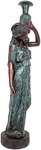 Design Toscano Dione the Divine Greek Water Woman Indoor/Outdoor Garden Statue, Medium, 22 inches tall, Cast Stone Resin, Antique Stone Finish