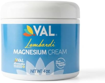 VAL Lombardi Magnesium Lotion, Nighttime Zechstein Magnesium Chloride Cream, Hydrating, Fast-Absorbing, Topical Magnesium for Feet, Legs, Arms, Chest - 4 Ounce (Pack of 1)