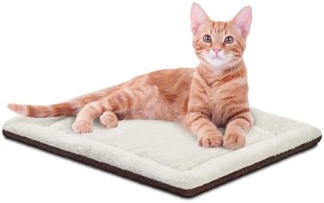 K&H Self-Warming Cat Bed Pad, Self Heating Pad for Outdoor Cat Houses, Warming Mat for Indoor Pet Beds & Furniture, Reversible Blanket, Machine Washable - Small 21 X 17in Gray/ Black
