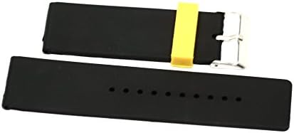 26MM Black Yellow Rubber Sport Diver Waterproof Watch Band Strap FIT Invicta