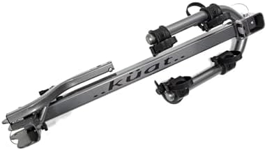 Kuat Beta Hitch-Mounted Bike Rack, 2 Bike Capacity | Hanging-Style Durable Lightweight Aluminum Powder Coated Tilting-Down Gray Bicycle Car Truck Transportation Hauling Rack