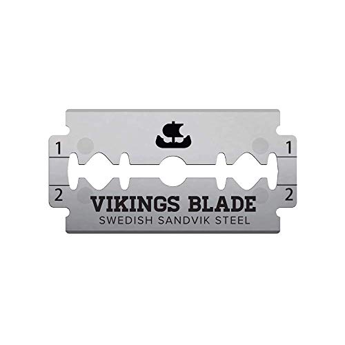 VIKINGS BLADE Double Edge Safety Razor Blades, 50x Blades, Swedish Steel + Platinum Coated, Replacement Razor Blades & Refills (Mild & Gentle)