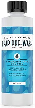 IMPRESA CPAP Pre-Wash Cleaning Solution - 8 Fl Oz, Made in USA - Odor Neutralizing Unscented Soap - Deep Pre-Wash Cleaning - Compatible with CPAP & BiPAP Machines