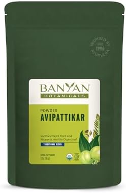 Banyan Botanicals Avipattikar Powder – Organic Digestion Supplement with Ginger, Cardamom & Vidanga ­­– Supports Healthy Stomach Acid Balance* – ½ lb. – Non-GMO Sustainably Sourced Vegan