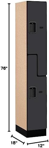 Salsbury Industries 2-Tier S-Style Designer Wood Locker with One Wide Storage Unit, 6-Feet High by 18-Inch Deep, Mahogany