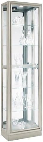 Pulaski Furniture Hardwood Side Entry Curio Cabinet in Platinum Silver Finish
