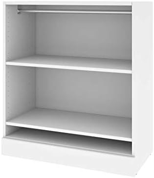 Bestar Versatile Small Closet Organizer, 36-inch White Wardrobe for Bedroom, Mudroom, Entryway, or Kitchen Pantry