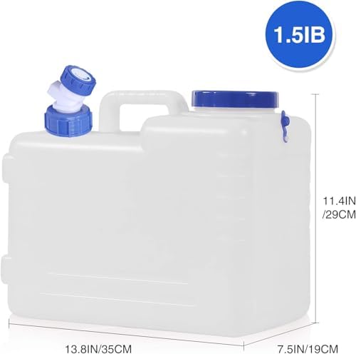 5 Gallon Water Container with Spigot, Portable Camping Water Jug