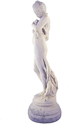 Classic Victorian Style Girl with Dove Cast Stone Garden Muse Statue | 28-Inches, Made in the USA