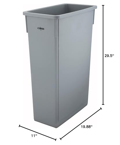 Winco Slender Trash Can, 23-Gallon, Brown | Great for Kitchens, Dining Areas and Back-of-house Cleanup