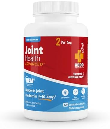 Redd Remedies, Joint Health Advanced, Helps Strengthen Connective Tissue and Cartilage, Fast-Acting Comfort with Boswellia Serrata and Turmeric, 60 Vegetarian Capsules