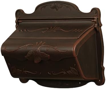 Special Lite Floral Horizontal Wall Mount Mailbox - Black Aluminum Mailbox for Wall Mount - SHF-1001-BLK