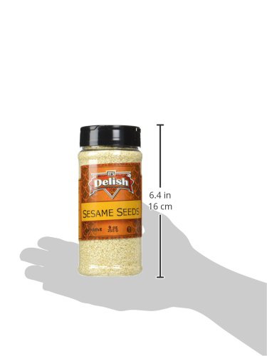 Sesame Seeds White (Hulled) by Its Delish, 9 Oz. Medium Jar