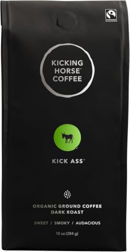 Kicking Horse Coffe, Three Sisters, e, Medium Roast, Ground, 10 oz - Certified Organic, Fairtrade, Kosher Coffee