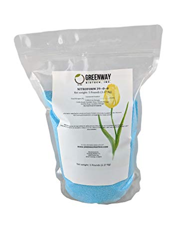 Greenway Biotech Nitroform 39-0-0 Slow Release Nitrogen Fertilizer- Contains 3% Urea N, 7.5% Water Soluble N, & 28.5% Insoluble N for Healthy Plants & Lawn Growth (1 Pound)