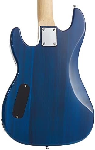 Full Size Electric Bass Guitar with 15-Watt Amp, Black - 4 String Right Handed Beginner Kit with Gig Bag and Accessories