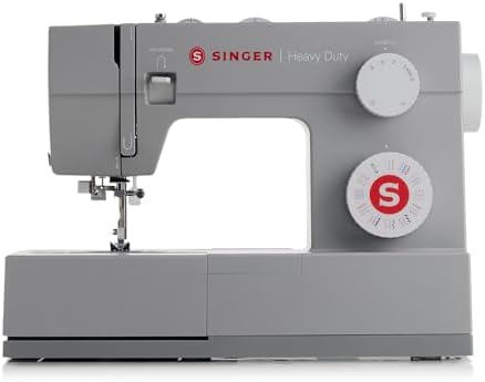 SINGER® Heavy Duty 4452 (Grey) High Speed Sewing Machine + Accessories | 32 Built-In Stitches Deliver 110 Stitch Applications | 50% More Power for Thick Fabrics, 1100 Stitches/Min, 1-Step Buttonhole | Accessories, 32 Built-In Stitches Deliver 110 Stitch…