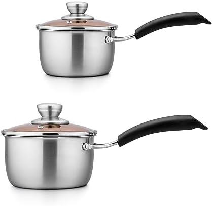 TeamFar 1 Quart Saucepan, Stainless Steel Saucepan with Lid | Small Sauce Pot Milk Pan Cookware for Home Cooking, Non Toxic & Healthy, Easy Clean & Dishwasher Safe