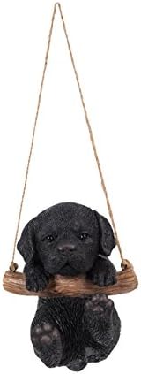 Hi-Line Gift Ltd Hanging Black Lab Puppy Resin Statue, Realistic Animal, 4.2 x 4 x 5 inches, Home & Garden Decor, Gift for Dog Lovers