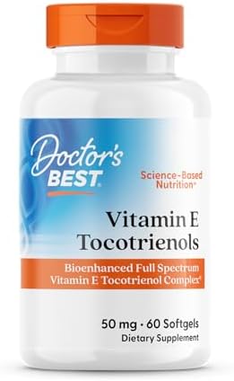 Doctor's Best Vitamin E Tocotrienols contains TocoGaia ULTRA™ bioenhanced full spectrum vitamin E complex, 60 Count