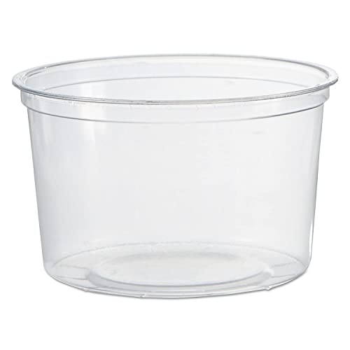 Clear 32oz Plastic Deli Containers, Bulk Pack of 500, Round, Universal Lid Available, Meal Prep, Strong Commercial Polypropylene, Food Service, Made in the USA