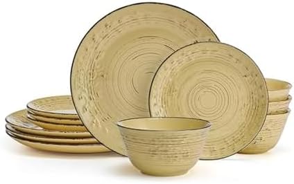 Pfaltzgraff Trellis White 16-Piece Stoneware Dinnerware Set, Service for 4, Distressed White Finish, Microwave & Dishwasher Safe Plates and Bowls