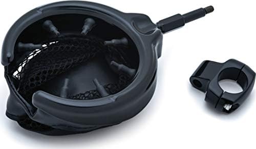 Kuryakyn 1429 Motorcycle Handlebar Accessory: Replacement Drink/Cup Holder with Mesh Basket without Clamp/Mount, Black