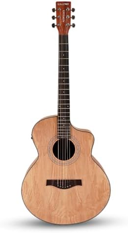 Kadence A06EQ-N-SC Acoustica 40" Electro Acoustic Guitar | Grand Auditorium Cutaway | Ash Wood | Built-in Pickup + 2 Band EQ | Includes Bag, Capo