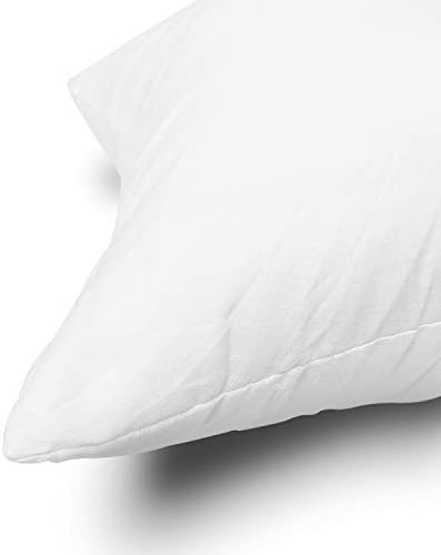 EDOW Throw Pillow Inserts, Set of 2 Lightweight Down Alternative Polyester Pillow, Couch Cushion, Sham Stuffer, Machine Washable. (White, 18x18)
