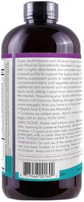 Liquid Super Multivitamin and Minerals, 16 oz | Premium Vitamins for Enhanced Absorption, Daily Supplement for Optimal Health and Wellness