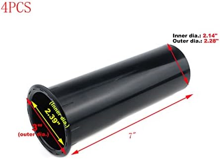 7"x3" Speaker Port Tubes, Speaker Cabinet Port Tube, Pack of 4 | Plastic ABS, Subwoofer Bass Reflex Tube, Bass Woofer Port Tubes