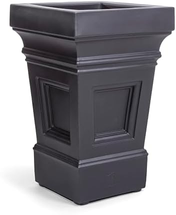 Step2 Atherton Square Planter, Large Planters for Outdoor Plants, Gardening and Flower Pot for Patio or Porch, Efficient Drainage, Durable Plastic