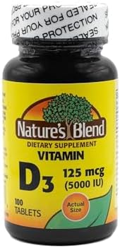 Nature's Blend Vitamin D3, 5000 IU 100 Tablets