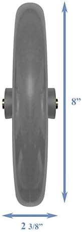 Caster Wheel, Hard Rubber Tire, 8" x 1"- 2 3/8" Hub Width, Fits Most Sunrise, Medline, Drive, Invacare, E&J, Guardian