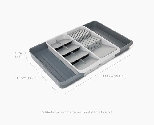 Joseph Joseph DrawerStore Knife Organizer, holds up to 9 knives, Kitchen Organization & Drawer Storage – Compact, Gray