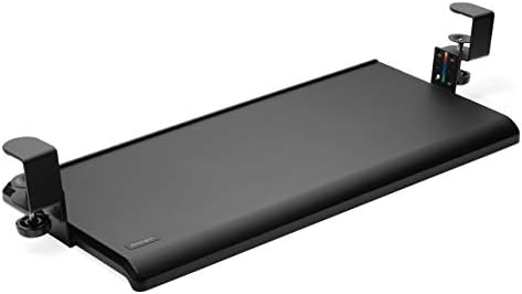 Kensington Clamp-On Keyboard Tray, Under Desk Keyboard Drawer with Cable Management, Ergonomic Smartfit Slide-out Height Adjustable Keyboard Holder