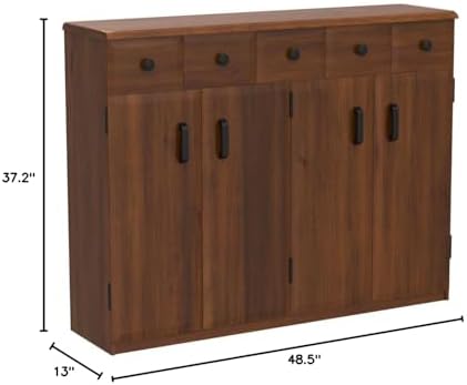 Venture Horizon Media Cabinet with Drawers- Walnut