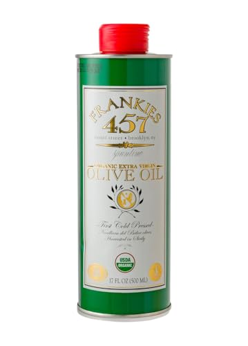 Frankies 457 Organic Extra Virgin Olive Oil, 33.8 fl oz (1L) | Premium 100% Castelvetrano Olive Oil, High Polyphenol, First Cold Pressed, Early Harvest in Sicily