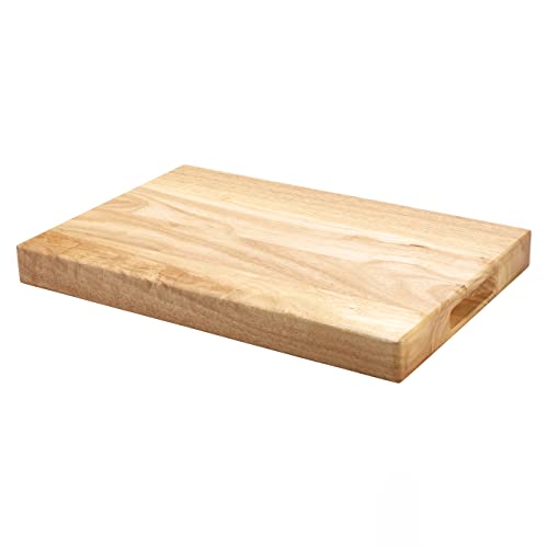 Winco WCB-1824 Wooden Cutting Board, 18-Inch by 24-Inch by 1.75-Inch, Medium, Tan | Inset handles, Minimizes dulling, Attractive appearance