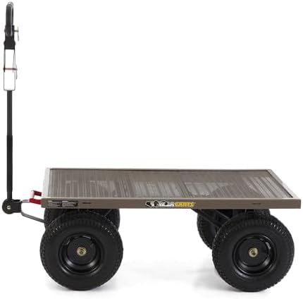 Gorilla Carts Steel Utility Garden Cart, 1200 lb. Capacity, 5 Cu Ft, Grey | 1