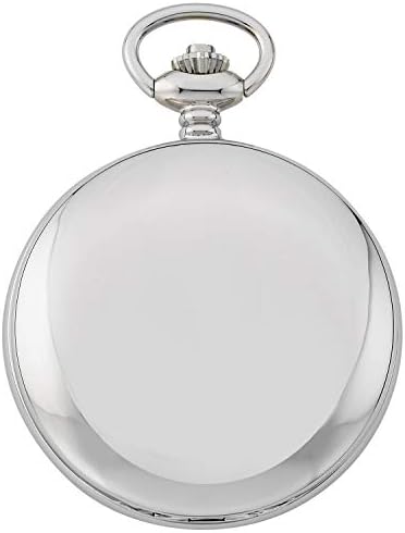 Gotham Men's Silver-Tone Railroad Dial Double Hunter 17 Jewel Mechanical Pocket Watch # GWC18806SB