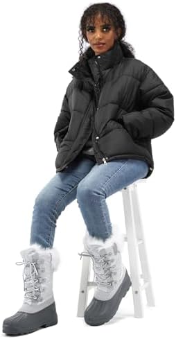 mysoft Women's Snow Boots Waterproof Mid-Calf Winter Boots